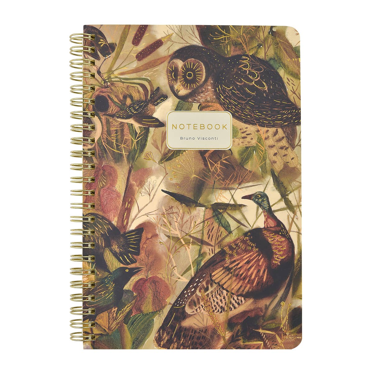 Medium Spiral Notebook - Owl and Friends 