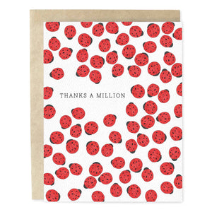 Thanks A Million Ladybug Thank You Greeting Card