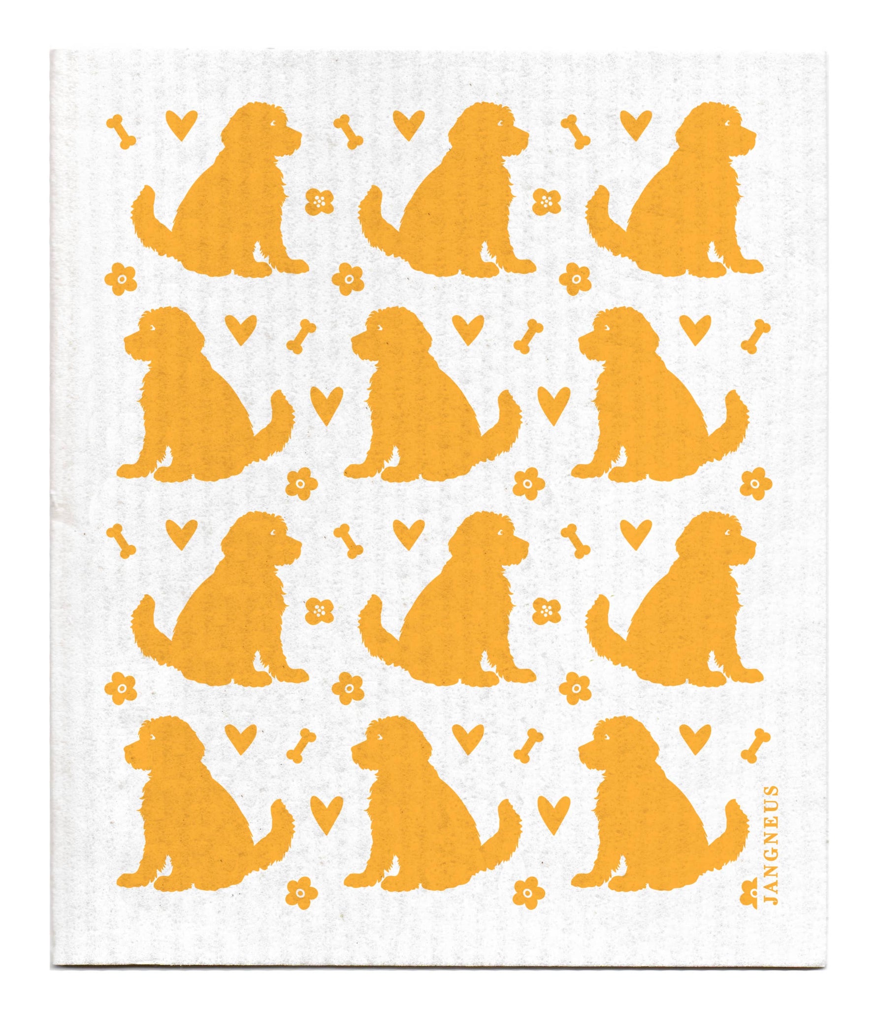 Swedish Dishcloth - Doodle Dog - Ochre