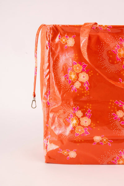 Tangerine Folksy Large Tote Bag