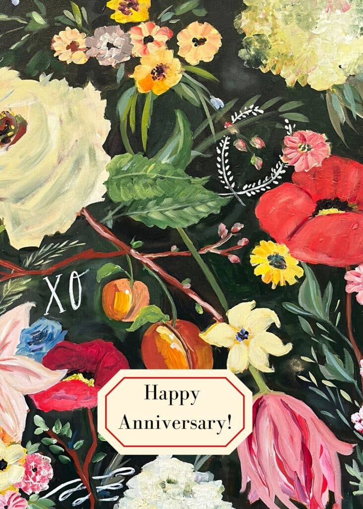 Happy Anniversary Flora Greeting Card