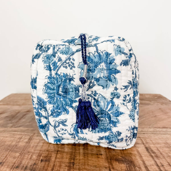 Shades of Blue Block Print Pouch