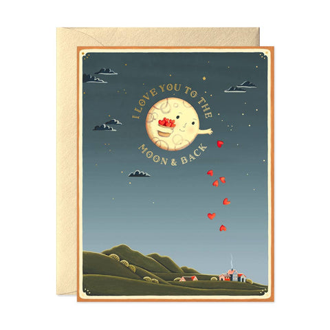 Moon and Back Love Greeting Card