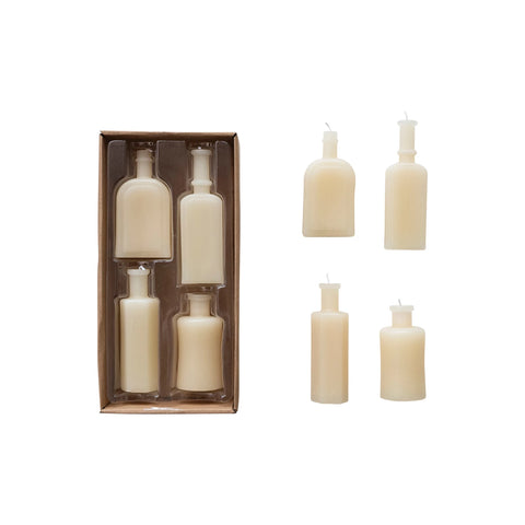 Unscented Bottle Shaped Candle S/4