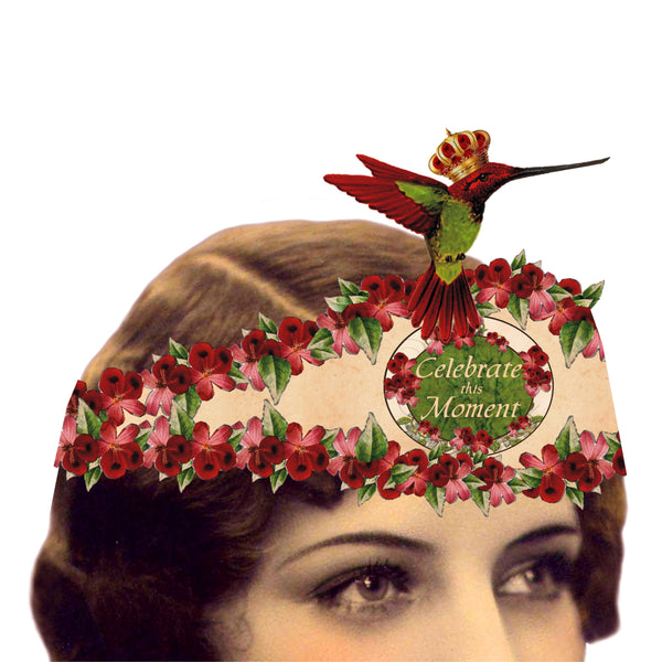 Greeting Card with Tiara, Celebrate This Moment, Hummingbird