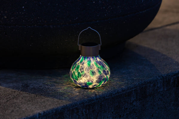 Tea Lantern - 5" Glass Outdoor Solar Lantern