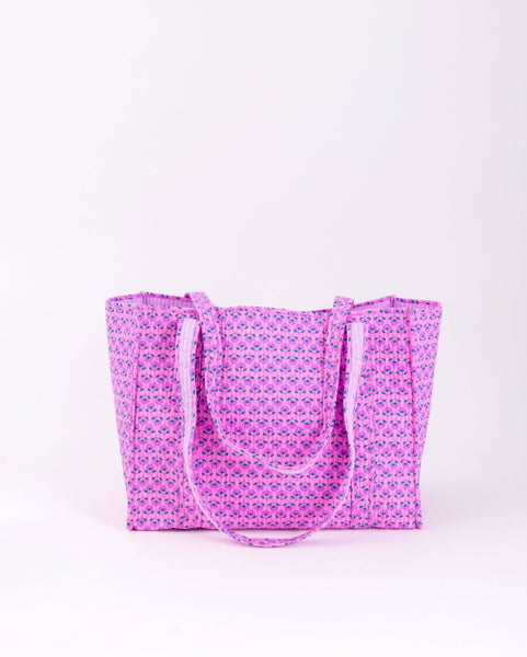 Pink Alisha quilted tote