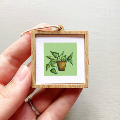 Mini 1" Pothos Philodendron Houseplant Botany Tiny Art Print