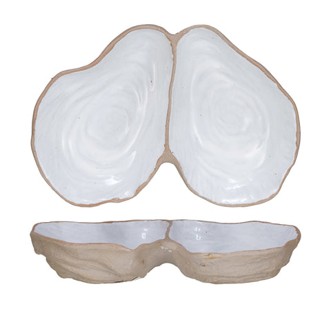 Divided oyster shell dish