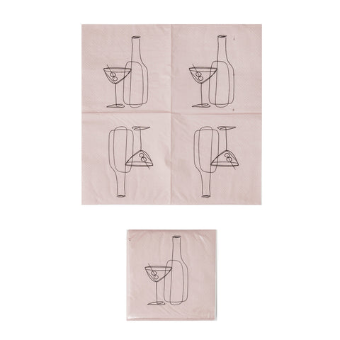 Line Art Cocktail napkins 50