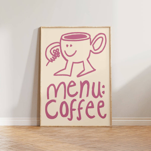 Menu Coffee Doodle Print
