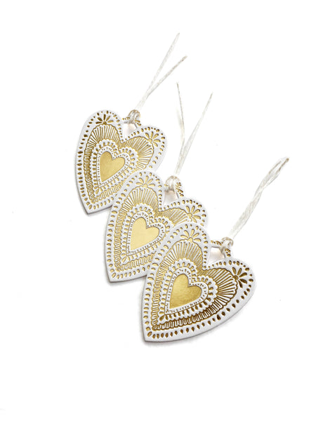 Heart - Gold Foil - set of 3 Tags