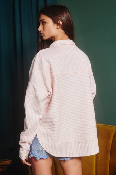 Ribbed Long Sleeve Pullover Top