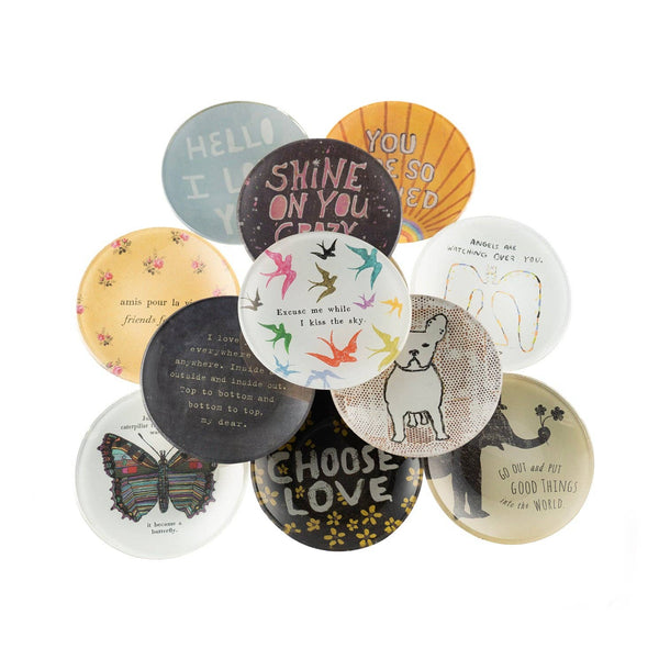 Choose Love with Yellow Flowers Mini Round Decoupage Plate - 4"