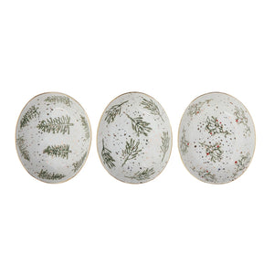 Hand-Painted Stoneware Dish - GREENERY