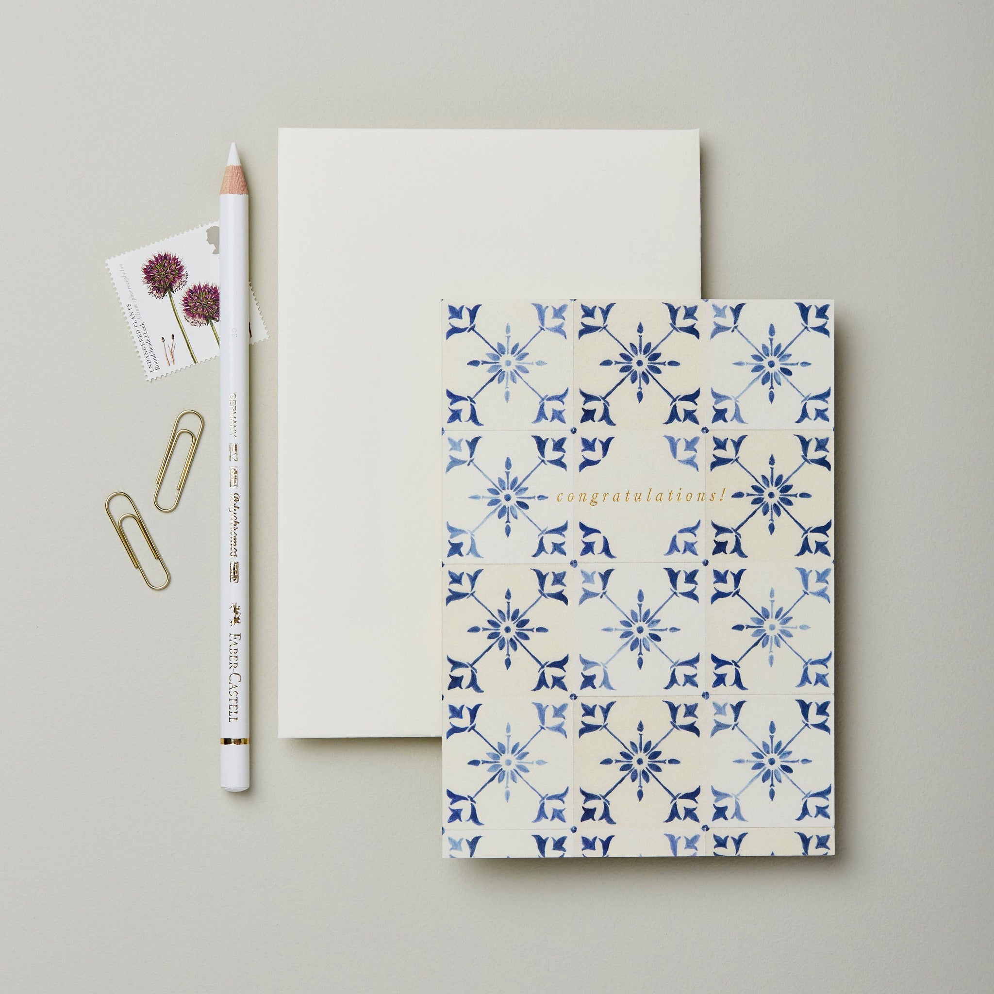 Ecru Tile 'Congratulations!' Card