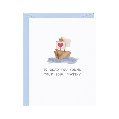 Soul Mate-y — Coastal Pun Wedding Card