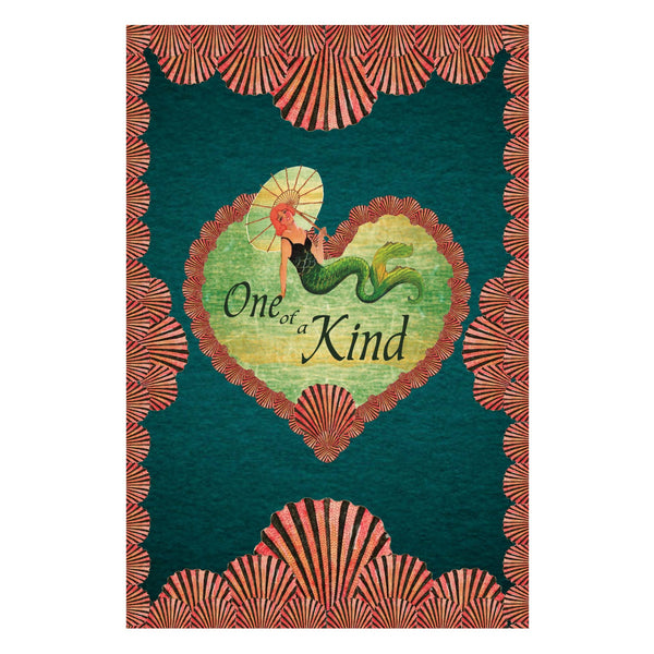 Postcard - One of a Kind, Mermaid, Hearts and Seashells