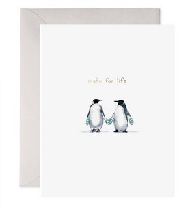 Mate For Life | Love, Wedding, Anniversary Penguin Card