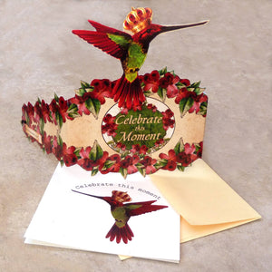 Greeting Card with Tiara, Celebrate This Moment, Hummingbird