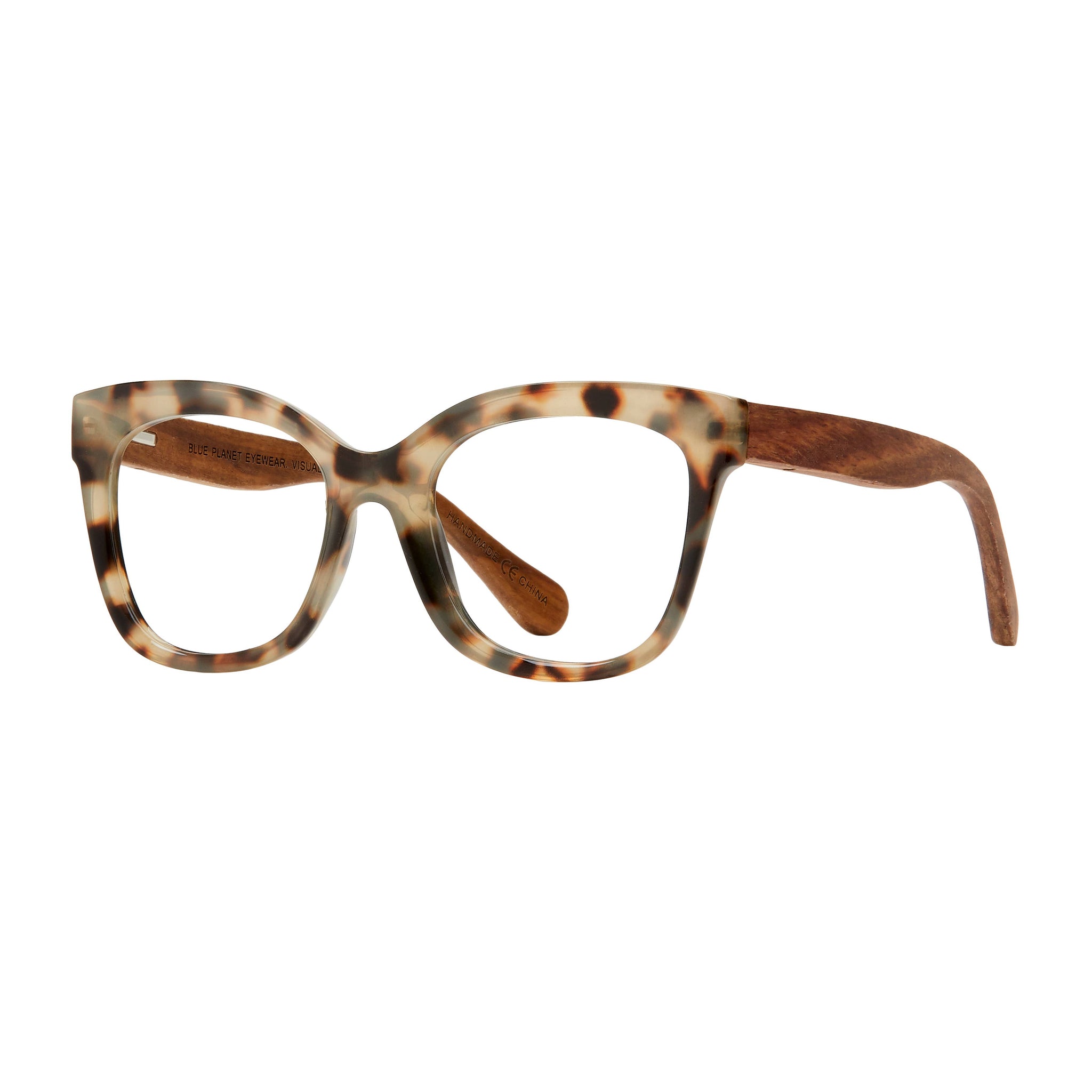 Nora- Ivory Tortoise / Walnut Wood + Blue Light Lens
