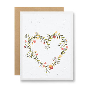 Plantable Greeting Card - {Heart of flowers wreath}