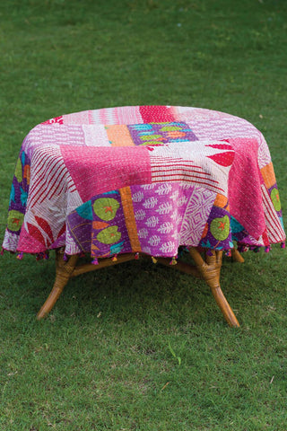 Round Kantha Table Cover 50"