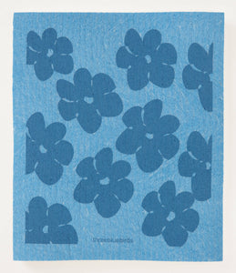 Flower Power (Blue) Swedish Dishcloth