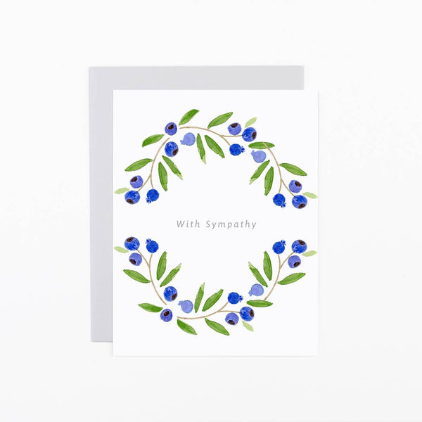 Blueberry Sympathy Wreath Card