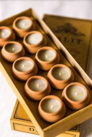 Lavender Terracotta candles -Box of 10