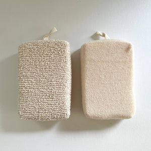 Rectangular natural sisal and terry eco bath scrub sponge