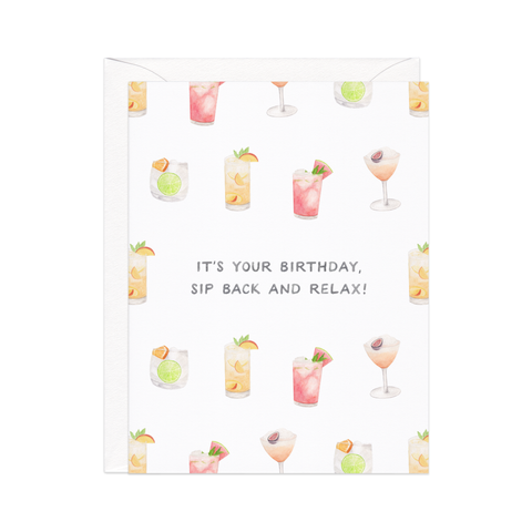 Sip Back And Relax — Cocktail Inspired Birthday Card