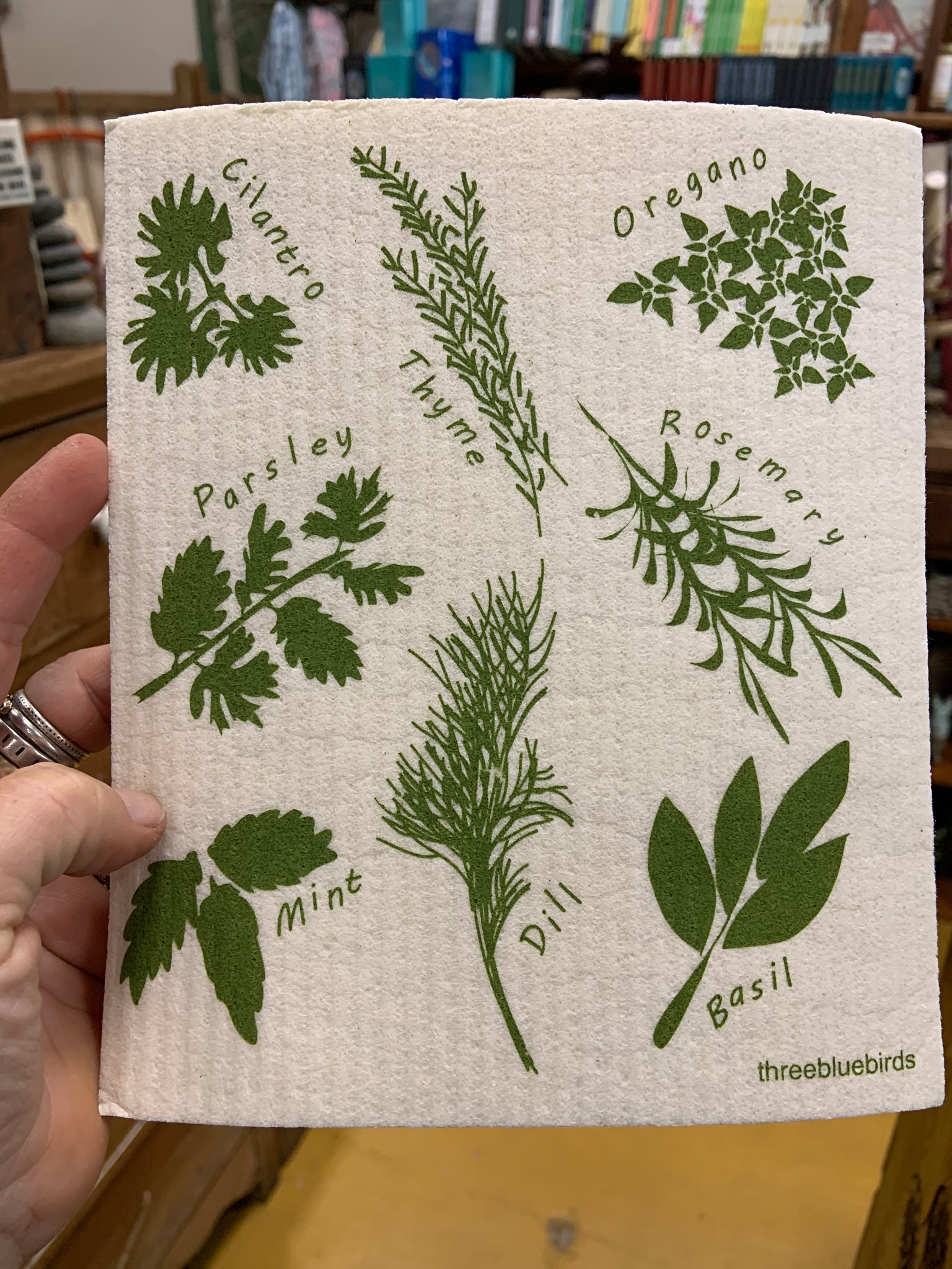 Herbs Swedish dishcloth