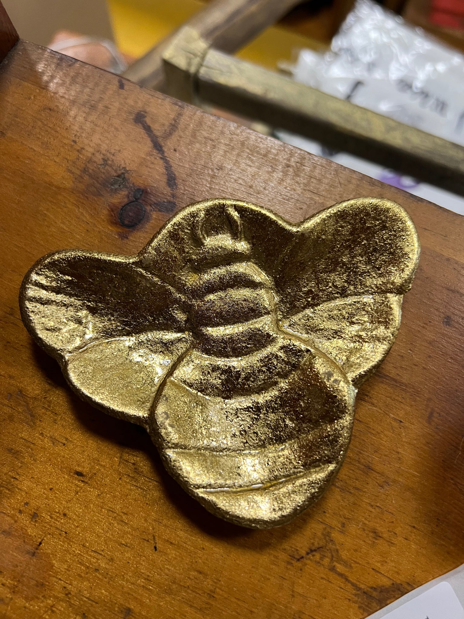 Gold Bee Pin Dish
