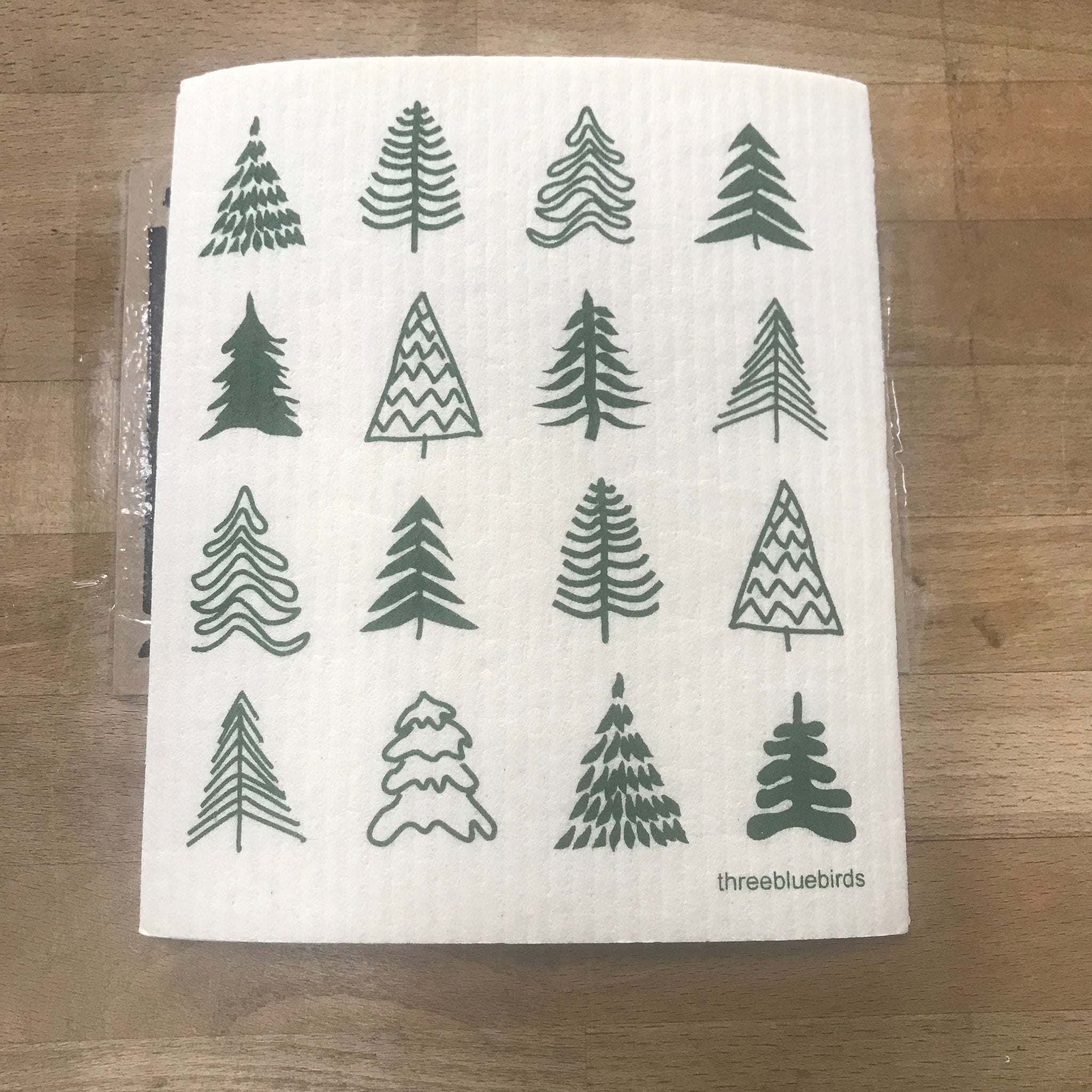 Woodland Trees Swedish Dishcloth