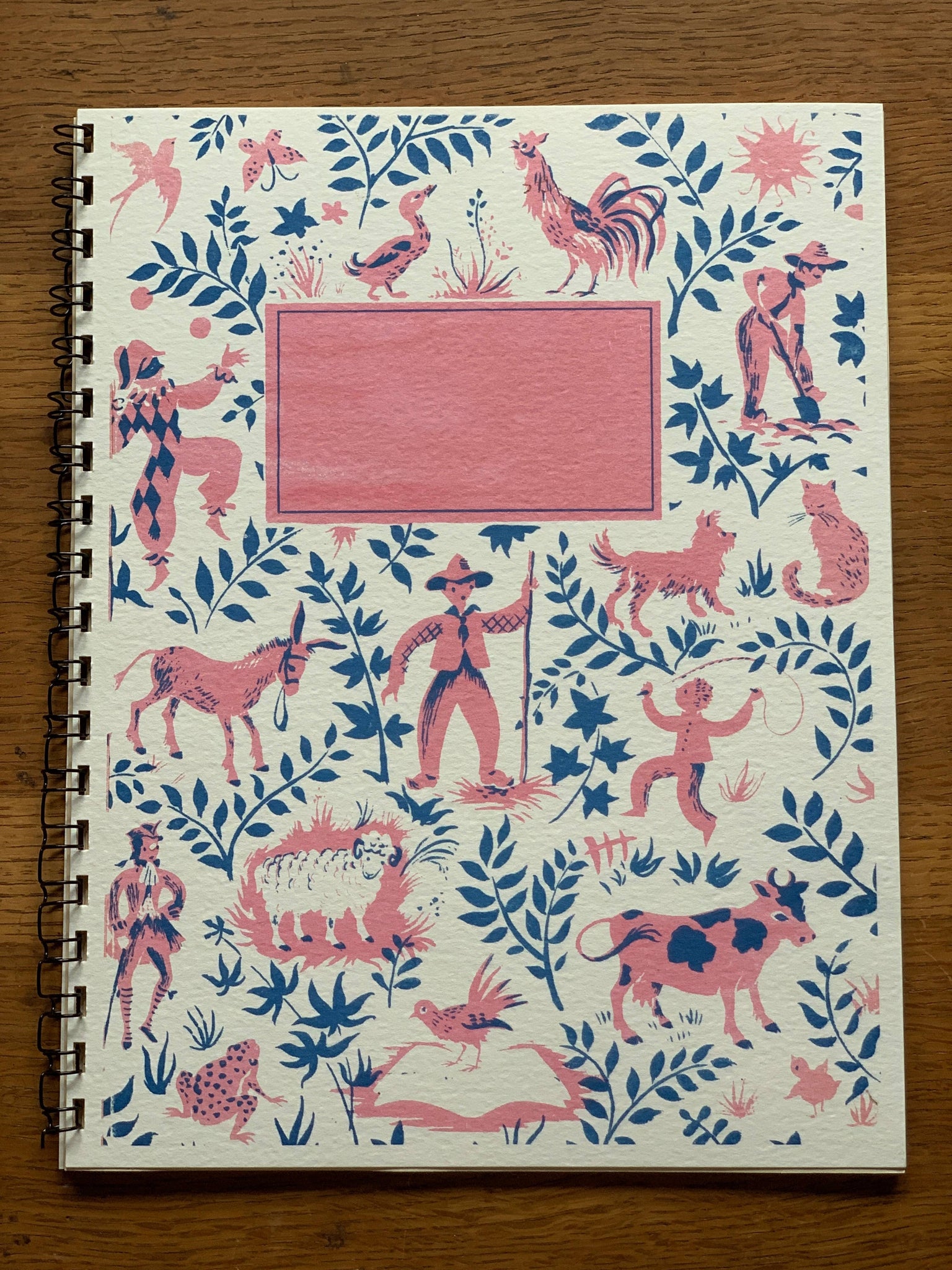 French Storybook Notebooks: Pink and Blue Scene Lined