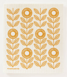 Mustard Sunflowers Swedish Dishcloth