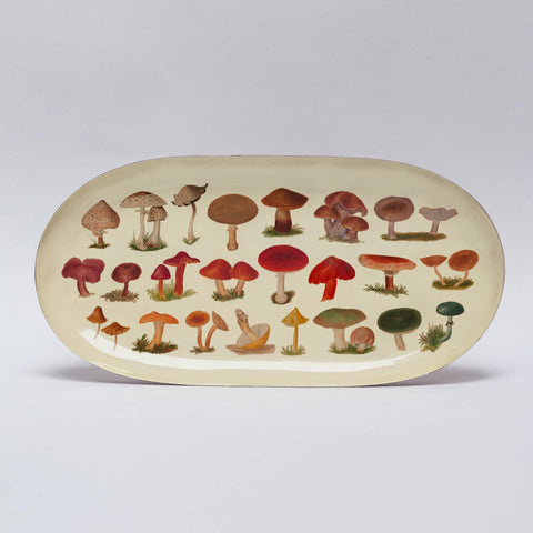 Oval Enamel Tray - Fungi