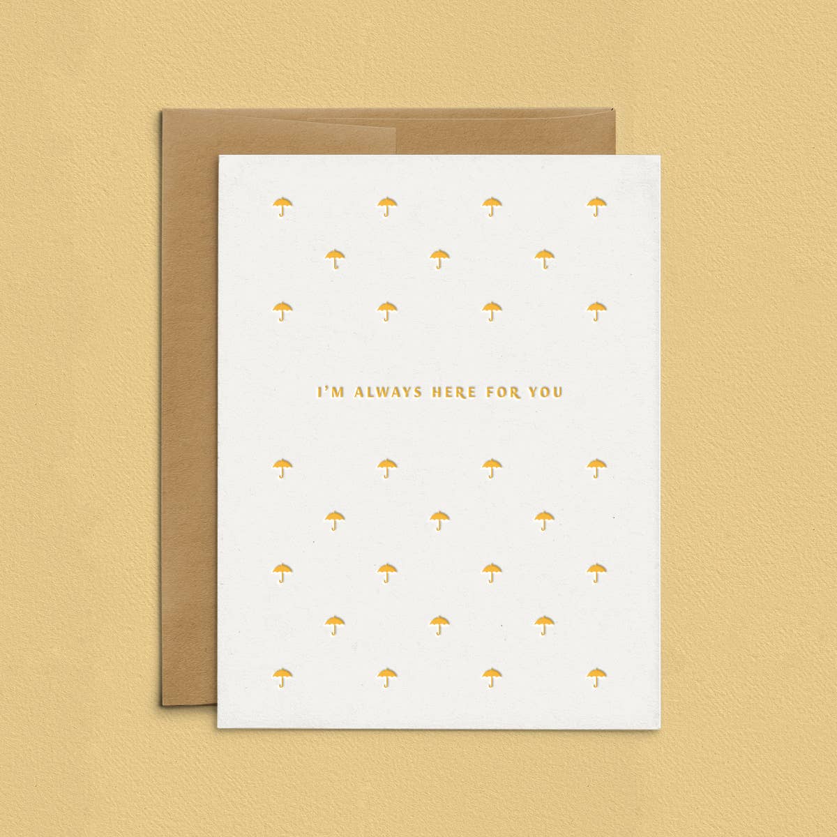 Here for You Umbrellas Letterpress Card