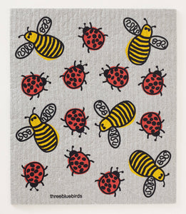 Bees and Bugs Swedish Dishcloth