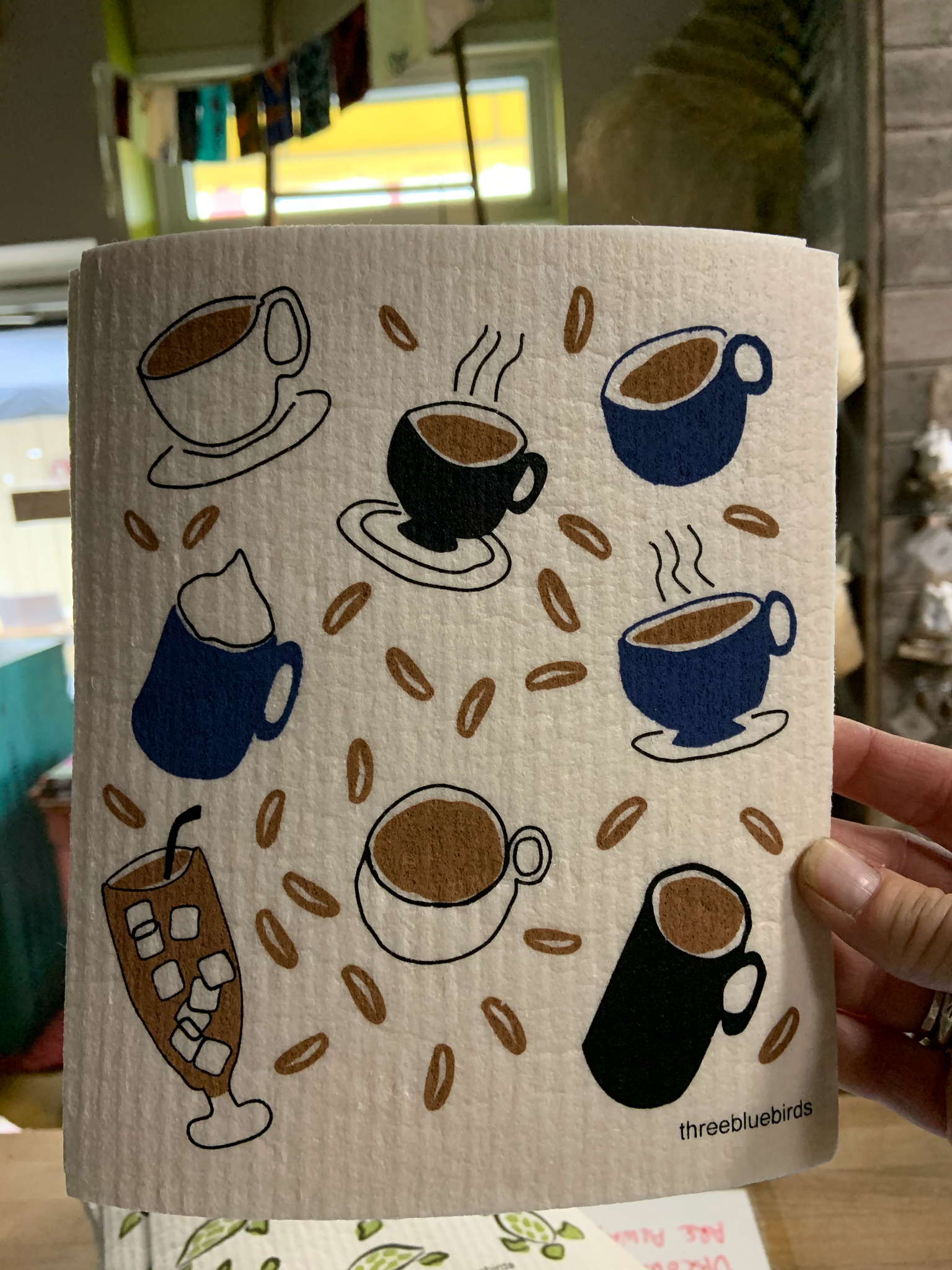 Coffee Cups Swedish Dishcloth